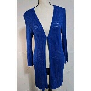 Cable & Gauge  Women's  Med, Royal Blue‎  Acrylic/rayon  Knit Duster, Open Knit